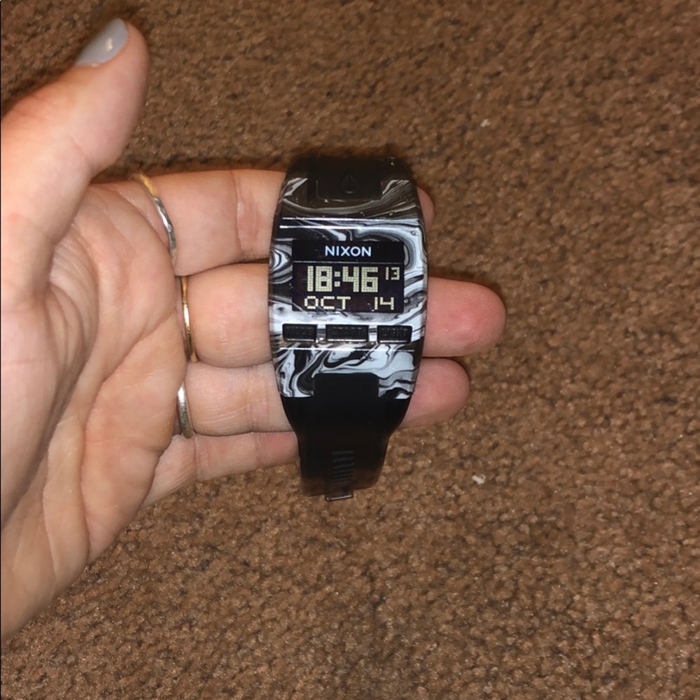 Nixon black marble watch